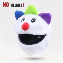 Motorcycle Helmet Cover Fluffy Cute Cartoon Funny Personalized Helmet Accessory - Red and White - View 1