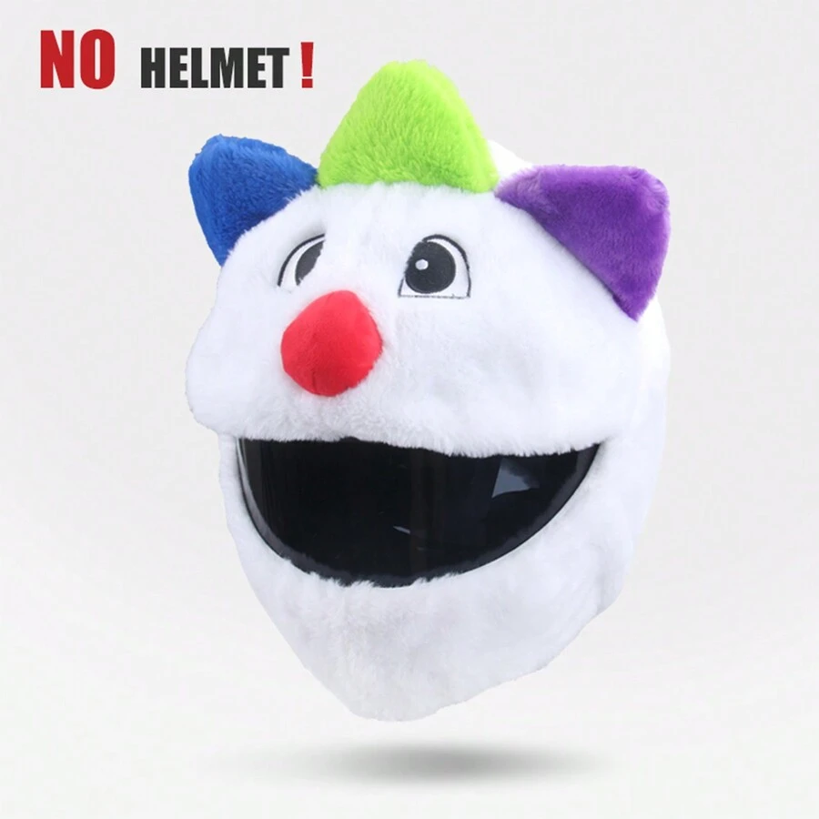 Motorcycle Helmet Cover Fluffy Cute Cartoon Funny Personalized Helmet Accessory - Red and White - View 1