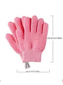 1入組加厚沐浴手套帶5手指,洗澡人工製品去角質擦洗泥擦後,家庭使用