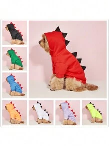 1pc Fluorescent Green Dinosaur Shape Cosplay Warm Pet Sweatshirt, Suitable For Both Indoor And Outdoor Activities Of Cats And Dogs - Green - View 10