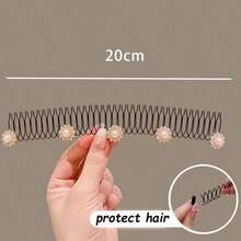 4pcs/set Girls' Stylish Star Design Hair Comb With Rhinestone Decor, Suitable For Daily Wear, Travel, Beach And Various Parties - Black and White - View 3