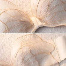 蕾絲內衣,日本性感內衣,托高式文胸,女性胸罩,蝴蝶結裝飾內衣,抗流掛胸罩,小胸部托高式文胸,可拆卸肩帶,可轉換胸罩,防滑內衣,帶防滑帶 - 白色 - 查看 8