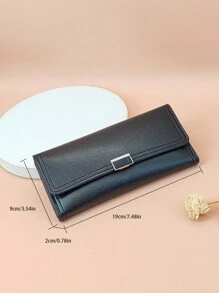 MINGYOU Elegant And Fashion Simple Preppy Style PU Double Wallet Sweet Cute Multi-Feature Check Card Holder Small And Easy To Carry Slim Portable Cash White-Collar Workers For Female College Work Business Commute Office For Anniversary For Couple For Birthday Gift On Valentine Day Gift Gift For Women Wallet Purse Wallet Long Wallet