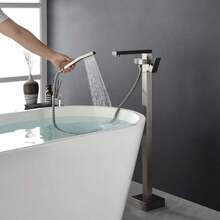 Single Handle Floor Mounted Freestanding Tub Filler - Bạc - Xem 2
