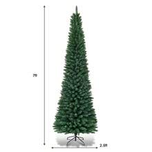 Lifezeal 5'/6'/7'/8' /9' PVC Artificial Pencil Christmas Tree Slim Green Christmas Decorations Home Christmas Gifts Christmas Decor - Green - View 9