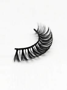 1對19mm條紋睫毛,蓬鬆的貂毛睫毛3d假睫毛,捲翹假睫毛,戲劇性的亂糟糟的貂毛睫毛,優美長卷的眼妝套裝,可加長和增加眼尾,美麗的妝容化妝品 - 黑色 - 查看 5