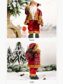 1pc Standing Santa Claus Doll With Backpack, Christmas Table Decor - Multicolor - View 7
