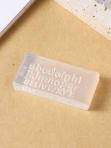 1个3D硅胶美甲雕刻模具，英文字母模具，印花设计凝胶模板，DIY美甲配件工具，多种美甲图案，美甲用品，美甲工具，美甲艺术工具，返校季，美甲，美甲工具，适用于按压式美甲 - 無色 - 查看 5