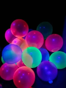 50pcs/100pcs Latex Decorative Balloons, Modern Mixed Color Glow Fluorescent Balloons, Luminous Balloons Used For Festival, Birthday Parties, Family Gatherings, Home Decorations - Multicolor - View 7