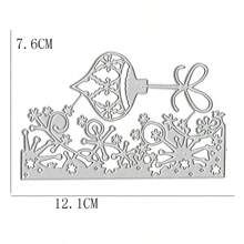1pc Christmas Design Die-cut Lace Ball Pattern Greeting Card Background For Diy Crafts - Silver - View 4