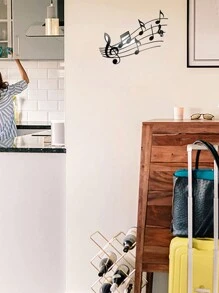 1 Pieza Decoración De Pared Con Diseño De Nota Musical - Negro - Ver 4