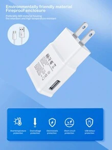 Usb Compatible With Samsung American Standard Charger + Samsung Data Cable - White - View 8