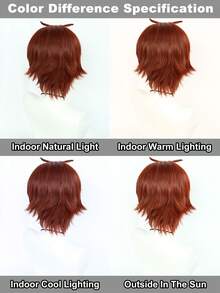 铜棕色直发 12 英寸短层廉价动漫服装假发绫小路清隆角色扮演假发男士男孩高密度合成无胶耐热纤维假发接发学校万圣节感恩节圣诞节服装配饰和 1 件假发帽