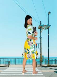 Women Dresses - 黃色 - 查看 1