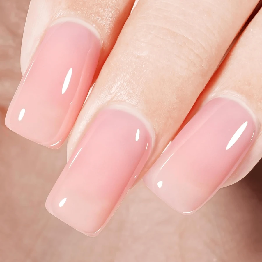 Milky White Gel Nail Polish 15ml 1 Bottle Set Needs UV Lamp Curing Long Effect Fast Drying Gel Nail Polish Is Suitable For DIY Nail Women At Home Essential Gel Nail Polish Christmas Nail Polish - 粉色 - 查看 1
