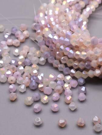 200pcs 4mm Bicone Pink Purple mix color loose beads