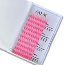 Colored Lash 100pcs Clusters Individual Lashes D Curl 14mm Mixed 5 Colors Rainbow DIY Eyelash Extension Colorful Cluster Lashes Pack by PALM LASHES - Pink - View 1