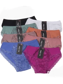 Paquete de 12 Piezas Braga Bikini Con Encaje Para Dama , Calzón de Encaje ( Se Envía en Colores Surtidos y Tallas Surtidas, Se Envía en Diseño al Azar y de Acuerdo a Disponibilidad ) - Multicolor - Ver 5