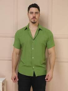 Men Shirts - 軍綠色 - 查看 1