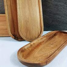 2 cái/bộ Dài Hình chữ nhật Cây tre Cái mâm , Bữa sáng Cái mâm , Hình bầu dục Cái mâm , Cổ điển Cây keo Cây tre Cái mâm , Đa chức năng Khay ăn nhẹ , Bánh Cái mâm , Bánh mỳ Cái mâm - Màu be - Xem 6