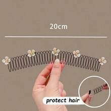 4pcs/set Girls' Stylish Star Design Hair Comb With Rhinestone Decor, Suitable For Daily Wear, Travel, Beach And Various Parties - Black and White - View 6