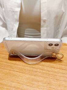 Husă pentru telefon rezistentă la șocuri Tpu cu stras de transmisie ridicată, cu curea de mână, compatibilă cu Samsung și Iphone