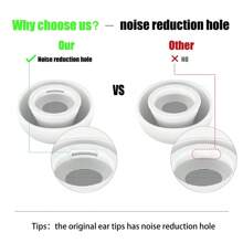 [3 Pairs ] Replacement Ear Tips Compatible With Airpods Pro And AirPods Pro 2 With Noise Reduction Hole(XS/S/L)