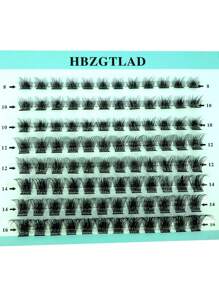 HBZGTLAD 8 Rows 96pcs Mixed Sectional Lash Cluster Dense C/D Curved 3d Fluffy Fan Individual Pre-Made Volume Fake Lashes In Blue Paper Box For Eye Extensionlash Clusters,Eyelash Clusters,Individual Eyelashes,Lashes,Fake Lashes - Black - View 2