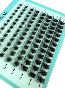 HBZGTLAD 8 Rows 96pcs Mixed Sectional Lash Cluster Dense C/D Curved 3d Fluffy Fan Individual Pre-Made Volume Fake Lashes In Blue Paper Box For Eye Extensionlash Clusters,Eyelash Clusters,Individual Eyelashes,Lashes,Fake Lashes - Black - View 11
