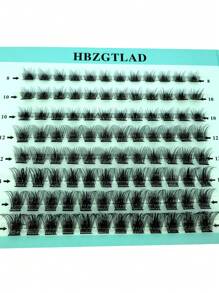 HBZGTLAD 8 Rows 96pcs Mixed Sectional Lash Cluster Dense C/D Curved 3d Fluffy Fan Individual Pre-Made Volume Fake Lashes In Blue Paper Box For Eye Extensionlash Clusters,Eyelash Clusters,Individual Eyelashes,Lashes,Fake Lashes - Black - View 3