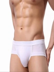 6 piezas Calzoncillos Triangulares De Color Puro Para Hombres,Calzoncillos Modal Para Hombres, Calzoncillos De Triángulo Transpirable Y Cómoda - XL - Ver 4