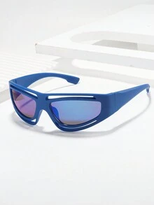 1 chiếc Kính thể thao chống gió Future Tech Y2k dành cho cả nam và nữ dùng khi đạp xe/trượt tuyết ngoài trời - Màu xanh lam - Xem 1