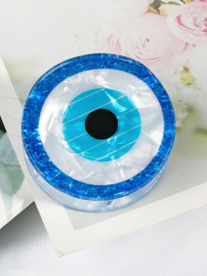 1pc Medium Size Blue Eye Printed Acrylic Claw Clip Street Hair Claws Hair Clips Hair Jaw Clip Hair Clamps Hair Clutch Hair Claw Clip, School Stuff, College Fall Winter Hair Accessories For Women For Vacation Outfits Woman