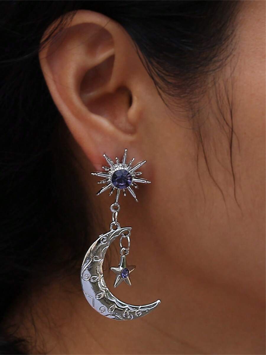 Bông tai lủng lẳng - Bạc - Xem 1