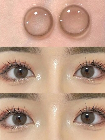 1 副胶原蛋白水棕色隐形眼镜，每年使用 14.2 毫米万圣节服装角色扮演