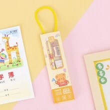 Yellow Bear Multifunctional Five-piece Learning Set In Cute Package Including 2 Pencils, 1 Eraser, 1 Pencil Sharpener And 1 Ruler - Multicolor - View 1