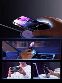 Phone Holder 1pc 3.0mm Acrylic Magnetic Purple Phone Case Compatible With IPhone - Purple - View 5