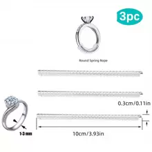 3 件套塑料戒指尺寸調節器多功能簡易戒指尺寸調節器戒指緊固件隱形戒指保護器 Diy 戒指製作配件工藝用品清倉 - 3 件 3MM 圓形彈簧繩 - 查看 12