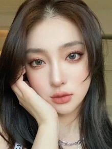 1對霧灰色彩隱形眼鏡,年度使用,14.0mm - 灰色 - 查看 2