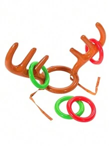 Inflatable Christmas Reindeer Horn Game Hat - Multicolor - View 1