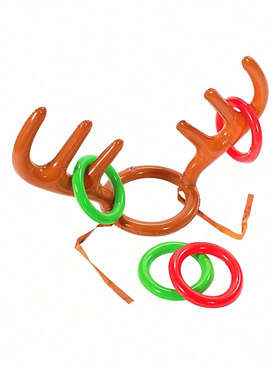 Inflatable Christmas Reindeer Horn Game Hat - Multicolor - View 1