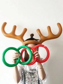 Inflatable Christmas Reindeer Horn Game Hat - Multicolor - View 2