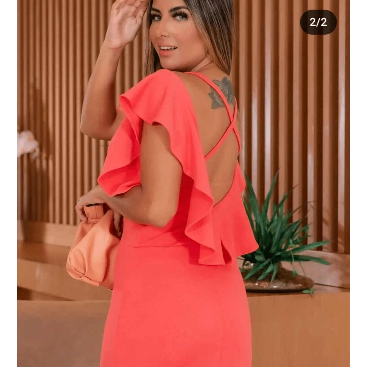 Vestido Longo Madrinha Festa Casamento costas nua com fenda