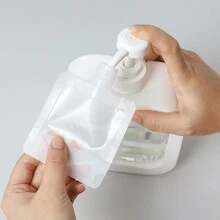 30/50/100ml可加注液體的旅行便攜子瓶,乳液瓶分配器袋體,適用於儲存沐浴露、洗髮水等化妝品的行李小袋子,旅行、商務出差必備的便攜子瓶 - 白色 - 查看 3