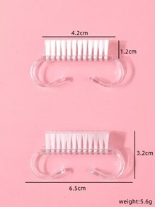 10 قطعة/مجموعة فرشاة أظافر شفافة بشكل نصف قمر لإزالة غبار ومسحوق الأظافر، فرشاة قرن بقرة صغيرة، فرشاة تنظيف مسحوق الغمر، فرشاة مانيكير بدون خشونة