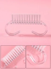 10 قطعة/مجموعة فرشاة أظافر شفافة بشكل نصف قمر لإزالة غبار ومسحوق الأظافر، فرشاة قرن بقرة صغيرة، فرشاة تنظيف مسحوق الغمر، فرشاة مانيكير بدون خشونة