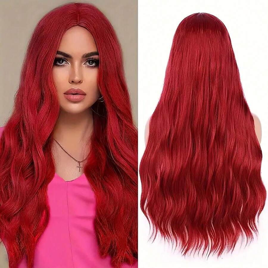28英寸長假髮,角色扮演長波浪中捲髮女士假髮,天然化纖白色女士假髮,適用於日常派對扮演、萬聖節、聖誕節禮物