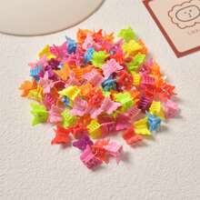 100 piezas de color al azar con mariposa Pinzas de cabello , rosado color mini dulce Horquillas para niñas Accesorios de pelo