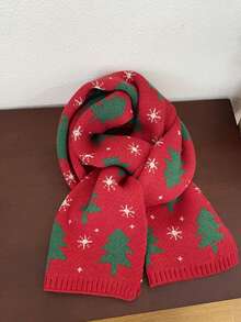Fengshang Jewlery Co.,Ltd 1 Pieza Bufanda Roja Con Patrón De Árbol De Navidad - Rojo - Ver 2