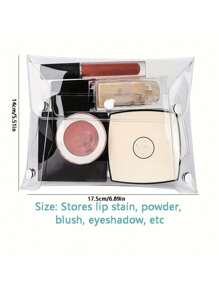 1/3pcs PVC Transparent Makeup Brush Organizer Bag, Cosmetics Stationery Storage Bag, Minimalist Clear Makeup Storage Bag For Hometravel Essentials Vacation Holiday Back To School Supplies School Stuff School Essentials Bag For School Makeup Bag Travel Bag For Women Make Up Bag - Clear - View 7